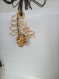Pendentif en fil aluminium colori doré avec perle doré