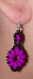 Boucles d'oreilles en perles violet fluo et noir mat