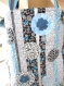Sacoche femme, motifs patchwork fleuri bleu