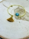 Bracelet demi jonc doré pierre de jade/opaline