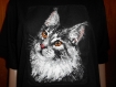 T-shirt adulte noir brodé chat taille 40/42