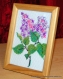 Cadre en bois avec broderie motif lilas