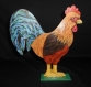 Coq et poule décoratifs en bois peints à la main