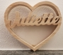 Coeur à prénom chantourné en bois personnalisable - 15 cm - fait à la main en bois massif - cadeau unique