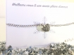 Bracelet sequin et coeur argenté,cadeau de noel,bracelet personnalisé,bracelet à voeu,bracelet à message,carte de voeux,carte de noel