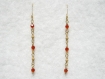 Boucles d'oreilles plaqué or crystal red magma