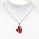 Collier plaqué or coeur devoted crystal red magma