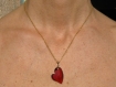 Collier plaqué or coeur devoted crystal red magma