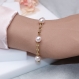 Bracelet artisanal grain de café plaqué or rosaline