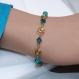 Bracelet swarovski® plaqué or blue zircon