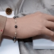 Rondes nacrées dark grey bracelet artisanal en argent 925