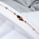 Diamond leaf crystal copper bracelet artisanal en argent 925 