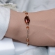 Diamond leaf crystal copper bracelet artisanal en argent 925 