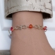 Toupie fireopal ab2x bracelet artisanal en argent 925