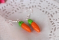 Boucles d'oreilles carottes en pâte fimo