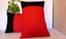 Housse de coussin, 40x60cm rouge et noir