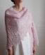 080 ÉlÉgante chÂle de tricot tricotÉ main. chale pour la mariÉ couleur pale rose