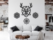 Large, geometric deer head + 3 mandalas sacred geometry, polygonal wall art decor, wall hanging, ornament, bohemian style, animal wall decor