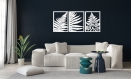 3d stylish wood wall art decor, fern triptych, wall panel, wooden wall art, openwork wall decor,fern leaves, botanical decor, plants decor