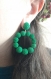Boucles d'oreilles gabrielle (petit modèle) créoles perles fil coton vert - esprit vintage