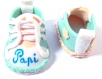 Idée cadeau annonce grossesse papy mamie chaussures bébé converse fimo