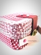 Petite valise carton valisette vichy rose poignée cuir made in france