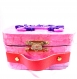 Mini valise retro rose valisette coffret cadeau personnalisé made in france