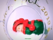 Mobile bébé personnalisé - boule de noël suspension goutte - lutin miniature