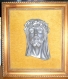 Cadre doré antique jesus christ en étain vintage décoration murale