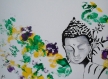 Bouddha bambou- peinture acrylique sur papier toilé