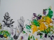 Mains & lotus - peinture acrylique sur papier toilé
