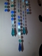 Mandala suspension deco bleu