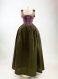 Renaissance dress in dark purple & moss green linen | renaissance fair | peasant corset dress