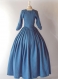 Colonial dress in steel blue linen | 18th century dress | revolutionary war costume | poldark cosplay | 1700s overdress