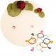 Bougie bijou décoration fleurs séchées rose pierre turquoise