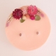 Bougie bijou décoration rose fleurs séchées boucles d'oreilles arbre de vie en pierres gemmes