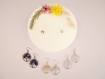 Bougie bijou décoration fleurs séchées boucles d'oreilles lapis lazuli