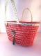 A beautiful red hand basket/basket with lid, basket natural. home living, basket palm leaf,