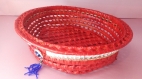 Panier basket rouge/ home living, basket palm leaf, wicker, , wicker chest, rattan storage box, straw storage, storage box, basket with lid,
