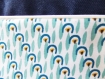 Protège carnet de sante personnalisé, fait main, en coton écologique motif bleu