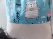 Sac à dos prénom personnalisable fait main création française en coton écologique motif les ours