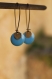 Boucles d'oreilles sequin bleu et laiton