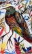 Oiseau peinture originale oiseau art - oiseau dessin décoration maison nature - animal art oiseau - céline marcoz - peinture originale - art