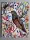 Oiseau peinture originale oiseau art - oiseau dessin décoration maison nature - animal art oiseau - céline marcoz - peinture originale - art