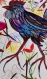 Coq peinture coq dessin coq bleu coq fleurs oiseau peinture oiseau art plumes nature fleurs art original décoration maison art contemporain