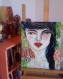 Portrait peinture - portrait femme - portrait art contemporain - visage - portrait décoration maison - art - toile portrait
