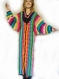 Manteau ,gilet ,veste, cardigan ,pull, long ,fashion, femme ,multicolore, fait main au crochet,gypsy ,hippie, large,  haute couture, noel