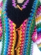 Manteau ,gilet ,veste, cardigan ,pull, long ,fashion, femme ,multicolore, fait main au crochet,gypsy ,hippie, large,  haute couture, noel