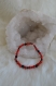 Bracelet femme corail bambou rouge, onyx facettée