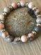 Bracelet en  rhodonite, perles de 8 mm